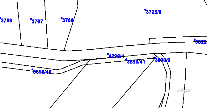 Parcela st. 4298 v KÚ Jaroměř, Katastrální mapa