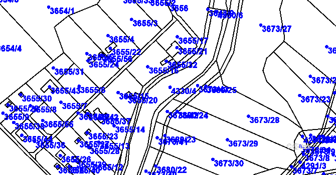Parcela st. 4330 v KÚ Jaroměř, Katastrální mapa