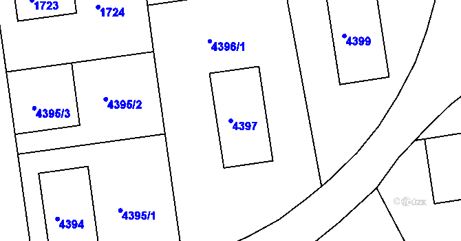 Parcela st. 4397 v KÚ Jaroměř, Katastrální mapa