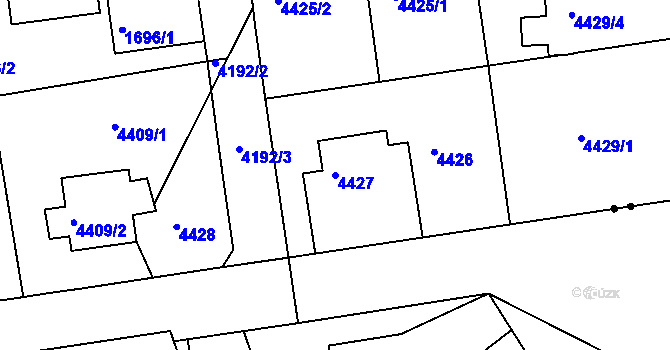 Parcela st. 4427 v KÚ Jaroměř, Katastrální mapa
