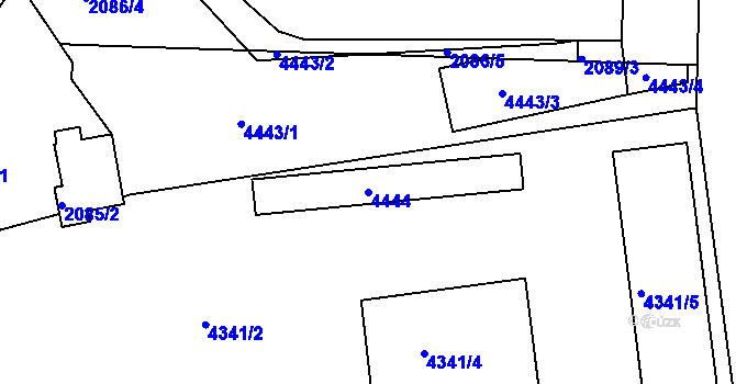 Parcela st. 4444 v KÚ Jaroměř, Katastrální mapa