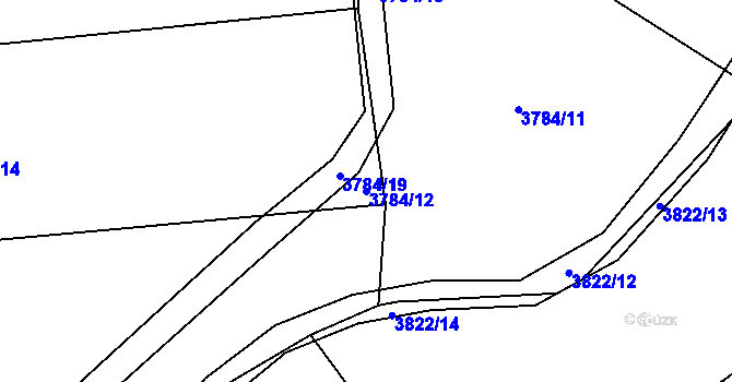 Parcela st. 3784/12 v KÚ Jaroměř, Katastrální mapa