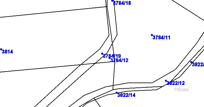Parcela st. 3784/19 v KÚ Jaroměř, Katastrální mapa