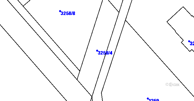 Parcela st. 3258/4 v KÚ Jaroměř, Katastrální mapa