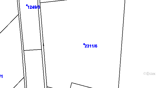 Parcela st. 2311/6 v KÚ Jaroměř, Katastrální mapa