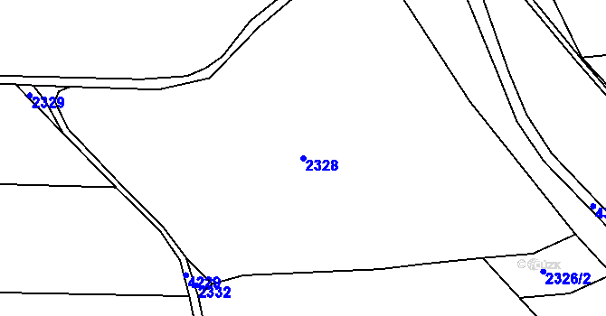 Parcela st. 2328 v KÚ Jaroměř, Katastrální mapa