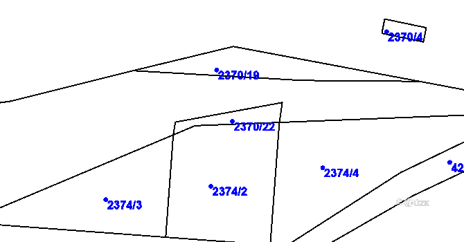 Parcela st. 2370/22 v KÚ Jaroměř, Katastrální mapa