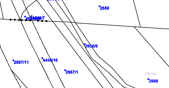 Parcela st. 2650/6 v KÚ Jaroměř, Katastrální mapa