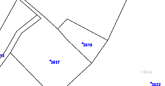 Parcela st. 3519 v KÚ Jaroměř, Katastrální mapa