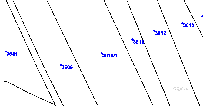 Parcela st. 3610/1 v KÚ Jaroměř, Katastrální mapa