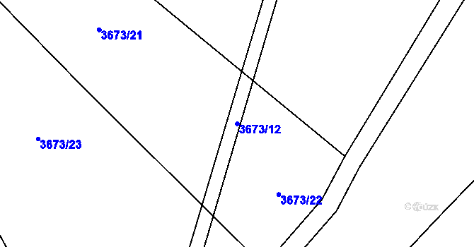 Parcela st. 3673/12 v KÚ Jaroměř, Katastrální mapa