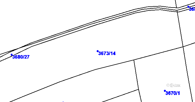 Parcela st. 3673/14 v KÚ Jaroměř, Katastrální mapa
