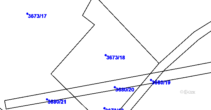Parcela st. 3673/18 v KÚ Jaroměř, Katastrální mapa
