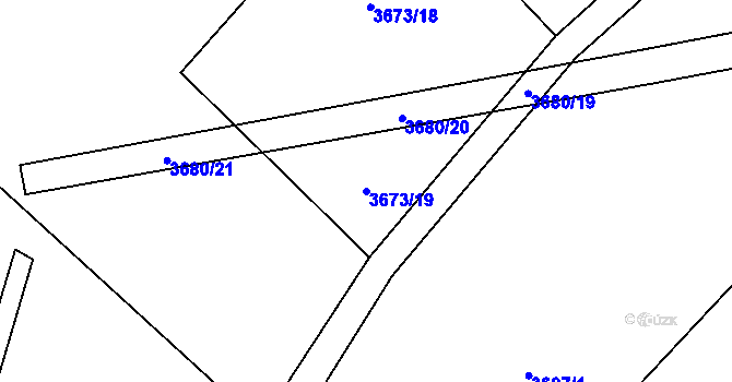 Parcela st. 3673/19 v KÚ Jaroměř, Katastrální mapa