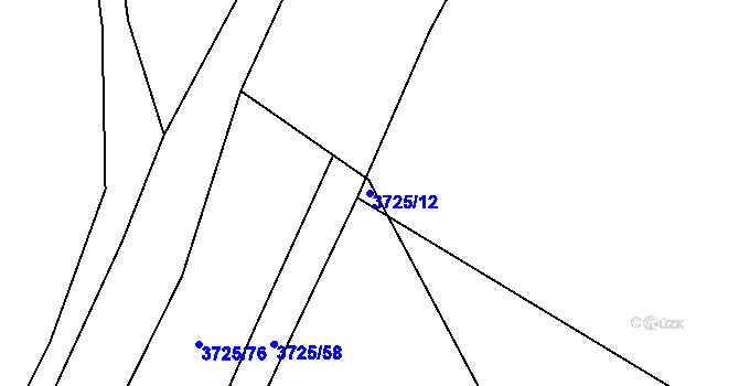 Parcela st. 3725/12 v KÚ Jaroměř, Katastrální mapa