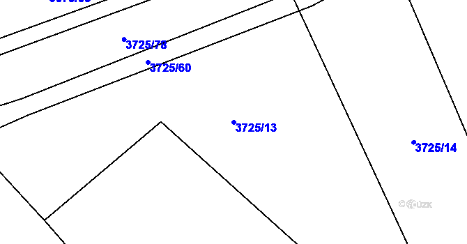 Parcela st. 3725/13 v KÚ Jaroměř, Katastrální mapa