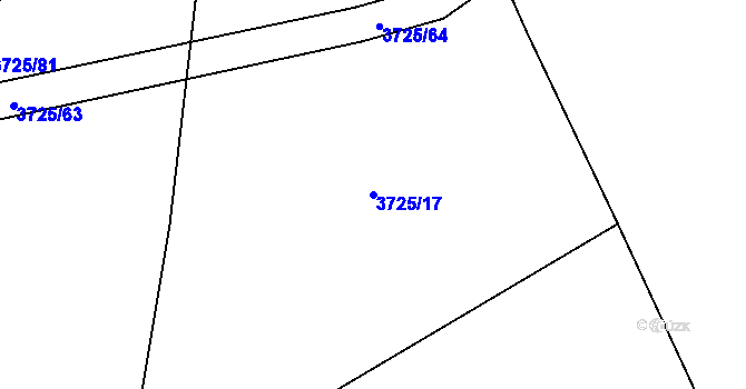 Parcela st. 3725/17 v KÚ Jaroměř, Katastrální mapa