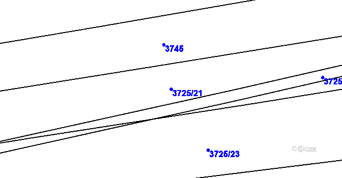 Parcela st. 3725/21 v KÚ Jaroměř, Katastrální mapa