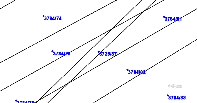 Parcela st. 3725/37 v KÚ Jaroměř, Katastrální mapa