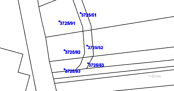 Parcela st. 3725/52 v KÚ Jaroměř, Katastrální mapa