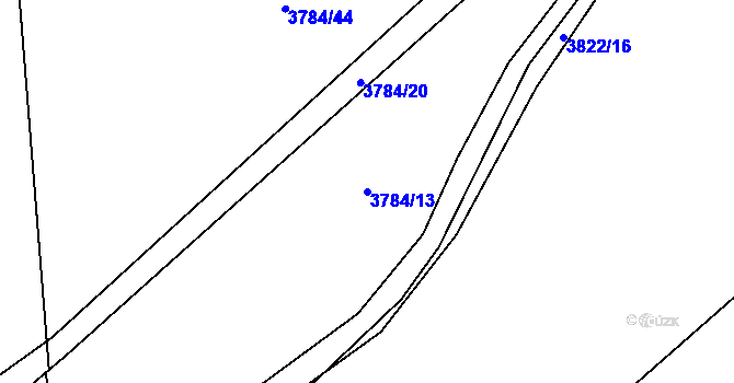 Parcela st. 3784/13 v KÚ Jaroměř, Katastrální mapa