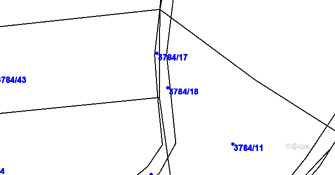 Parcela st. 3784/18 v KÚ Jaroměř, Katastrální mapa