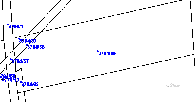 Parcela st. 3784/49 v KÚ Jaroměř, Katastrální mapa