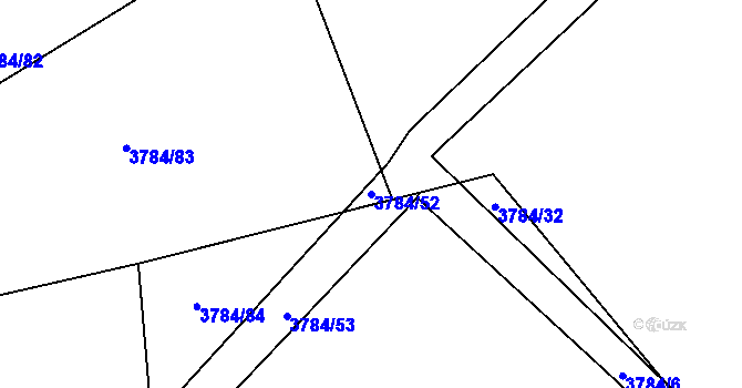 Parcela st. 3784/52 v KÚ Jaroměř, Katastrální mapa