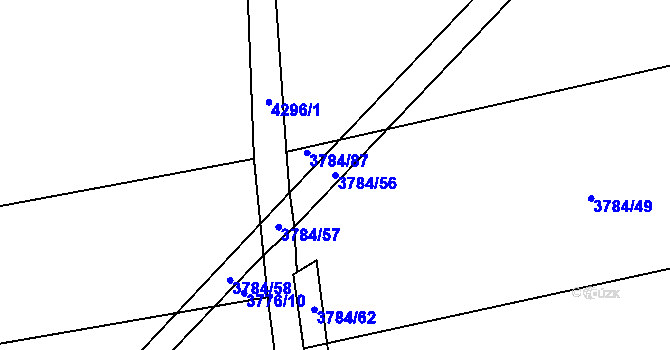 Parcela st. 3784/56 v KÚ Jaroměř, Katastrální mapa