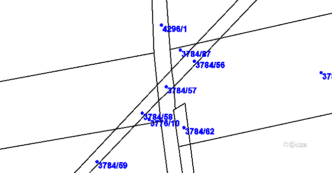 Parcela st. 3784/57 v KÚ Jaroměř, Katastrální mapa