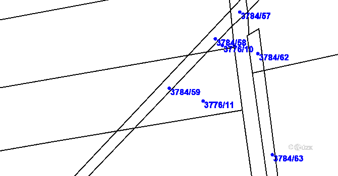 Parcela st. 3784/59 v KÚ Jaroměř, Katastrální mapa