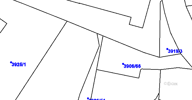 Parcela st. 3906/52 v KÚ Jaroměř, Katastrální mapa