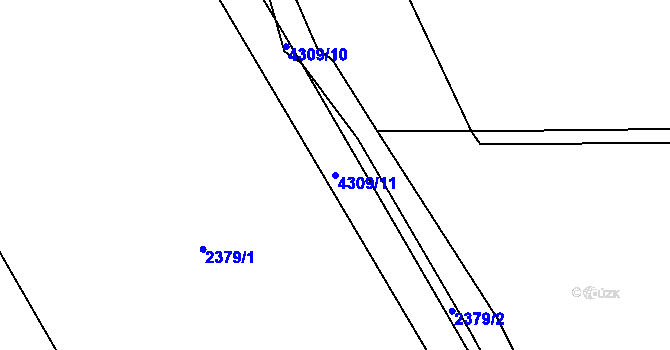 Parcela st. 4309/11 v KÚ Jaroměř, Katastrální mapa