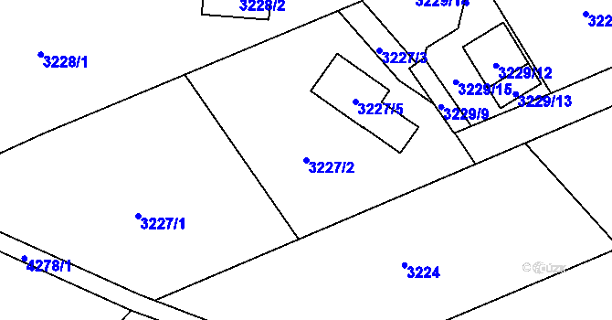 Parcela st. 3227/2 v KÚ Jaroměř, Katastrální mapa