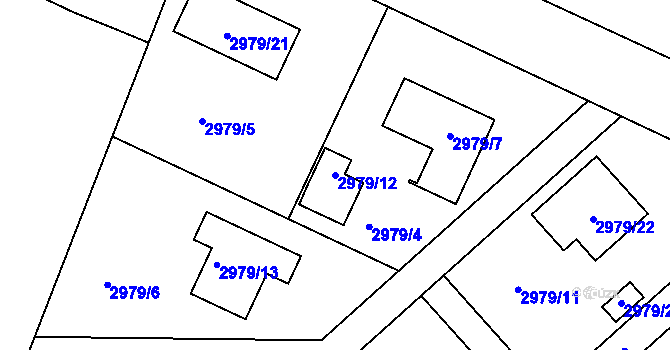 Parcela st. 2979/12 v KÚ Jaroměř, Katastrální mapa