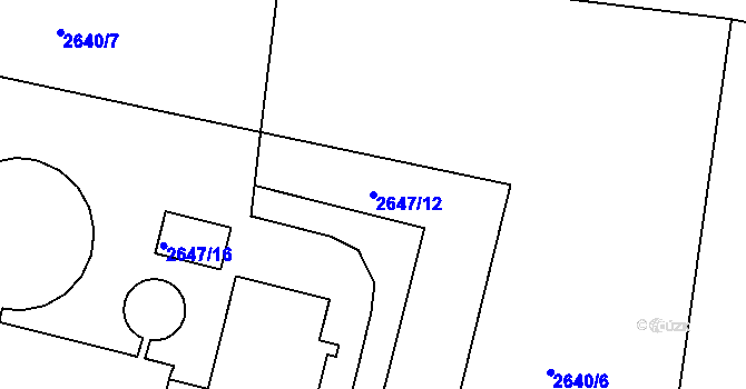 Parcela st. 2647/12 v KÚ Jaroměř, Katastrální mapa