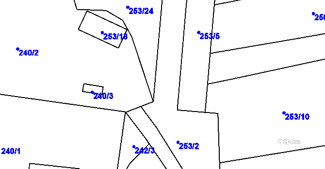 Parcela st. 253/12 v KÚ Jaroměř, Katastrální mapa
