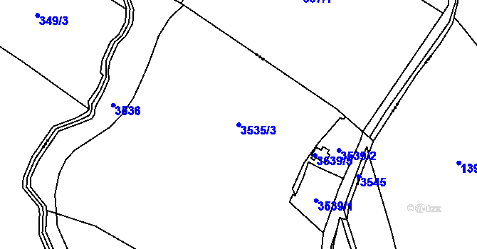 Parcela st. 3535/3 v KÚ Jaroměř, Katastrální mapa