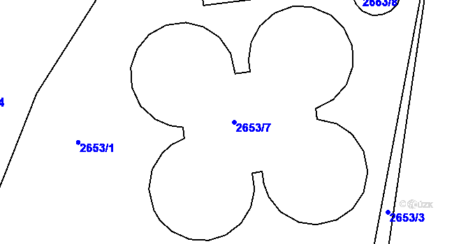Parcela st. 2653/7 v KÚ Jaroměř, Katastrální mapa