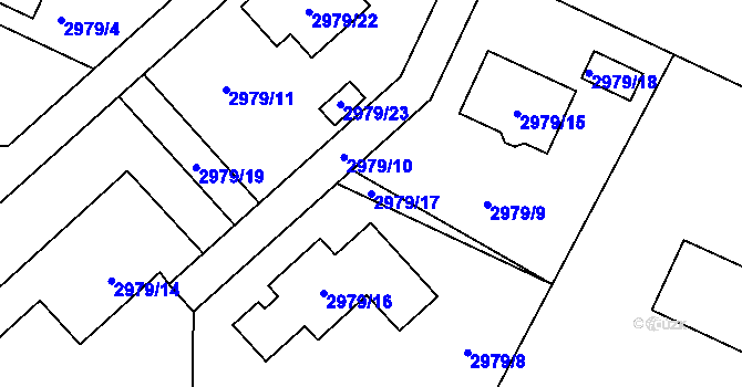 Parcela st. 2979/17 v KÚ Jaroměř, Katastrální mapa