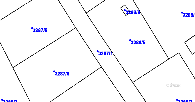 Parcela st. 3287/1 v KÚ Jaroměř, Katastrální mapa