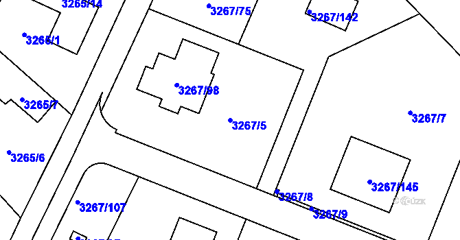 Parcela st. 3267/5 v KÚ Jaroměř, Katastrální mapa
