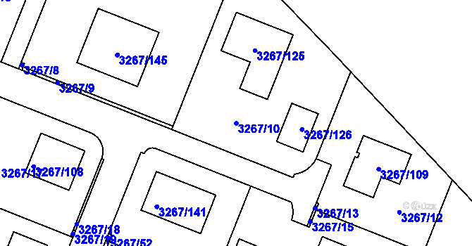 Parcela st. 3267/10 v KÚ Jaroměř, Katastrální mapa