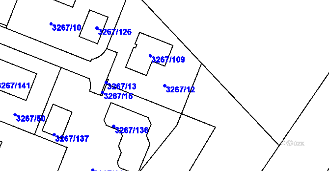 Parcela st. 3267/12 v KÚ Jaroměř, Katastrální mapa