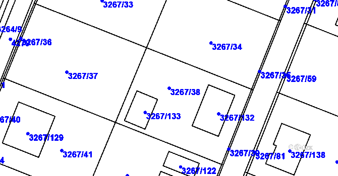 Parcela st. 3267/38 v KÚ Jaroměř, Katastrální mapa