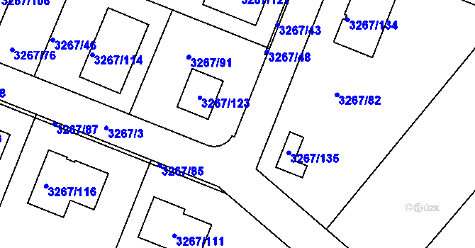 Parcela st. 3267/49 v KÚ Jaroměř, Katastrální mapa