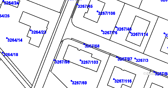 Parcela st. 3267/68 v KÚ Jaroměř, Katastrální mapa