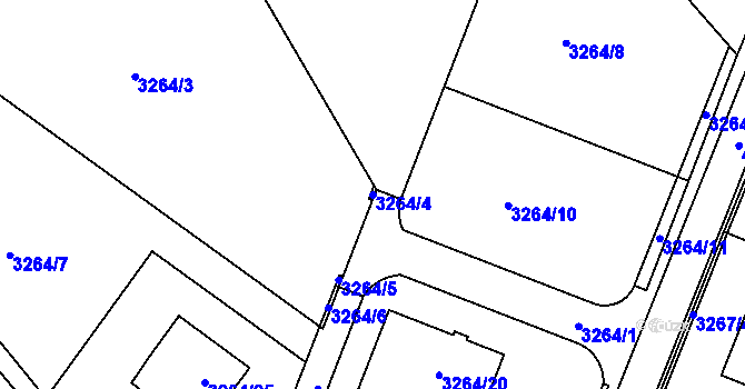 Parcela st. 3264/4 v KÚ Jaroměř, Katastrální mapa