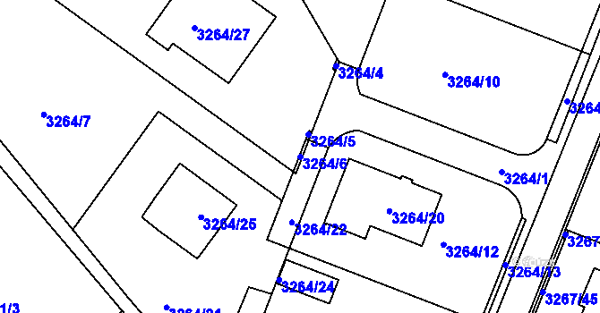 Parcela st. 3264/6 v KÚ Jaroměř, Katastrální mapa