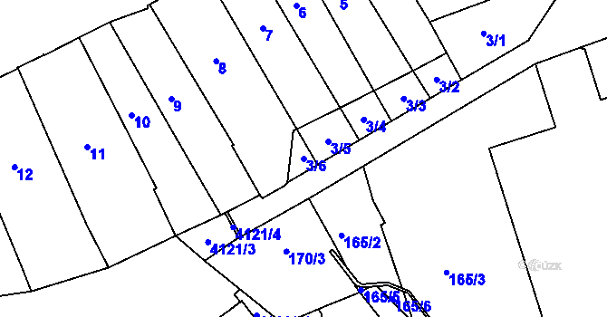 Parcela st. 3/6 v KÚ Jaroměř, Katastrální mapa